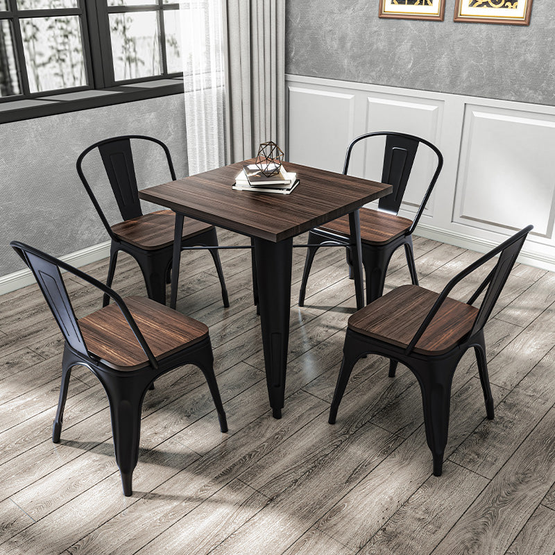 Coffee Shop Dining Table Set 1/2/3/5/7 Pieces Wood and Metal Dinette Set