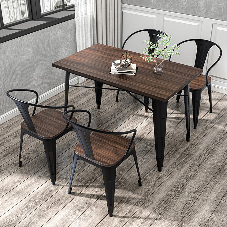 Coffee Shop Dining Table Set 1/2/3/5/7 Pieces Wood and Metal Dinette Set