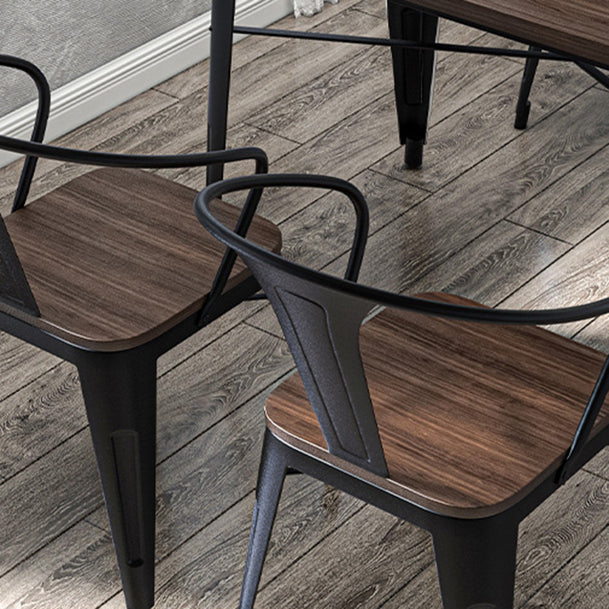 Coffee Shop Dining Table Set 1/2/3/5/7 Pieces Wood and Metal Dinette Set