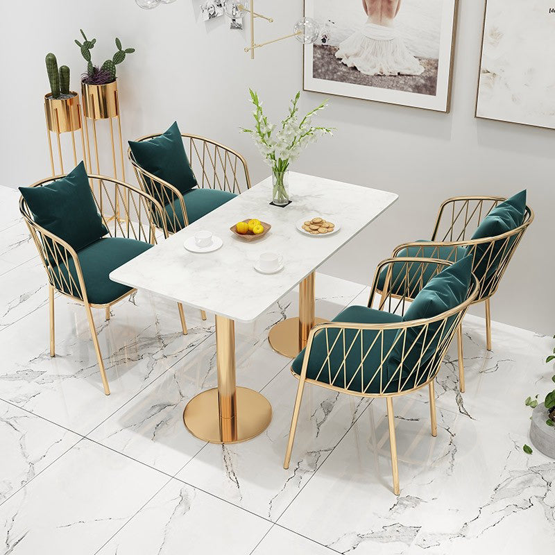 Nordic 1/3/5 Pieces Dining Set Round Stone Dining Table for Dining Room
