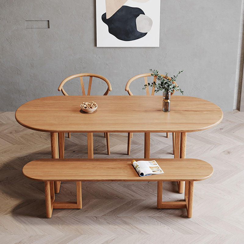 Solid Wood Dining Table Natural Contemporary Style Dinette Table for Home Kitchen