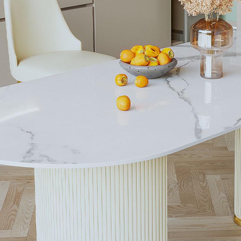 Metal Traditional Luxury Table Free Form Marble Top Table for Home