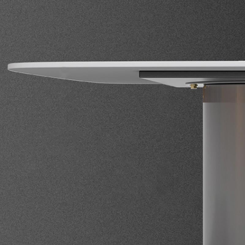 Metal Traditional Luxury Rectangle Table Sintered Stone Table with Double Pedestal Base