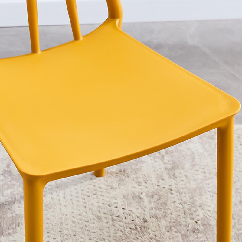 Contemporary Plastic Chair Open Back Dining Side Furniture in Matte Finish