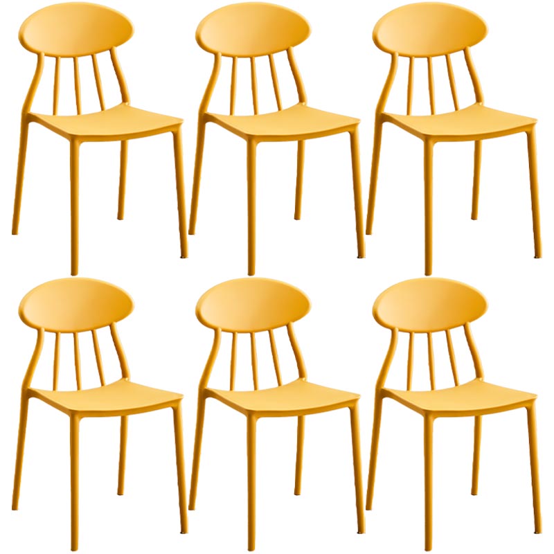 Contemporary Plastic Chair Open Back Dining Side Furniture in Matte Finish
