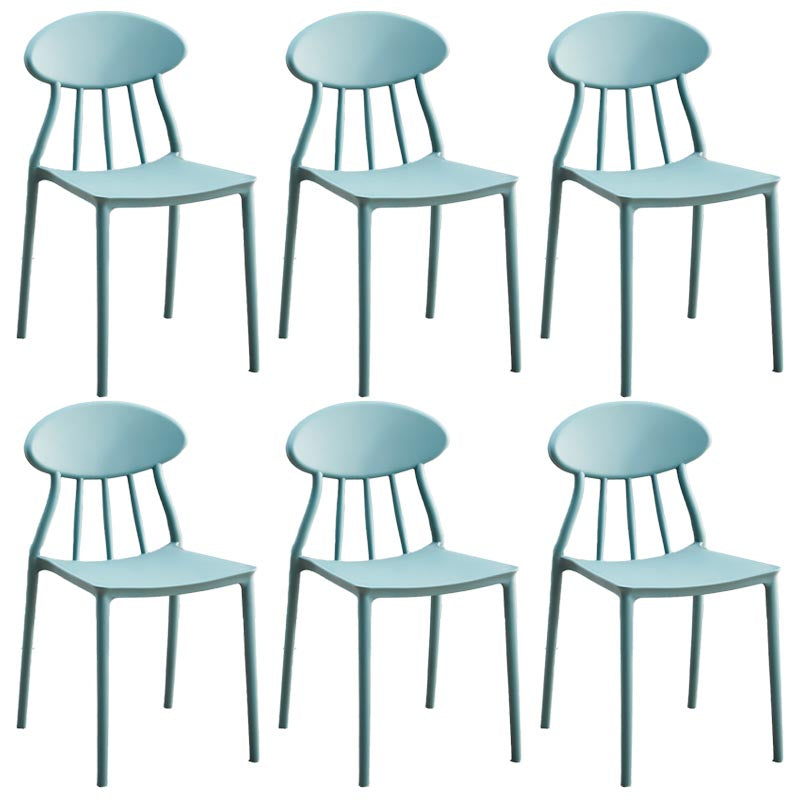 Contemporary Plastic Chair Open Back Dining Side Furniture in Matte Finish