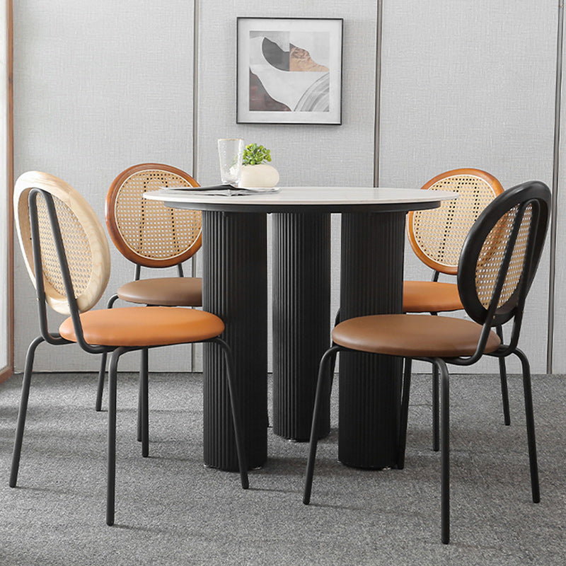 Contemporary Dining Side Chair PU Leather Stacking Side Chair