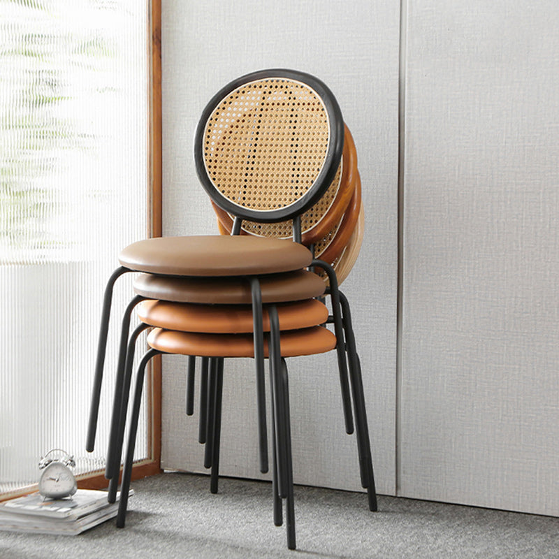 Contemporary Dining Side Chair PU Leather Stacking Side Chair