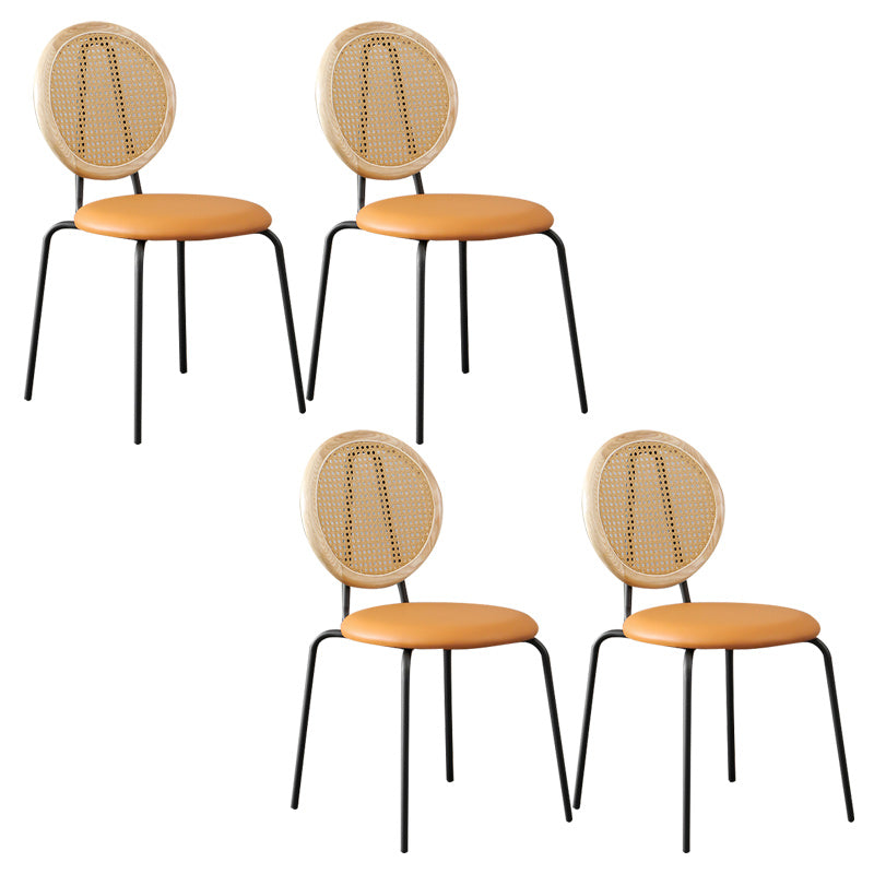 Contemporary Dining Side Chair PU Leather Stacking Side Chair