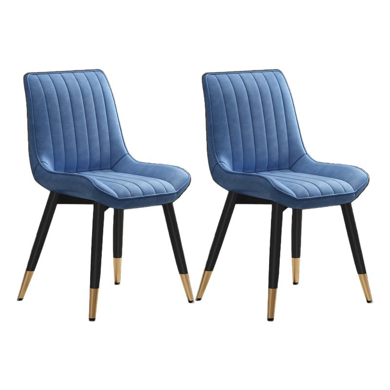 Glam Faux Leather Dining Chair Parsons Chair in Matte Finish for Home