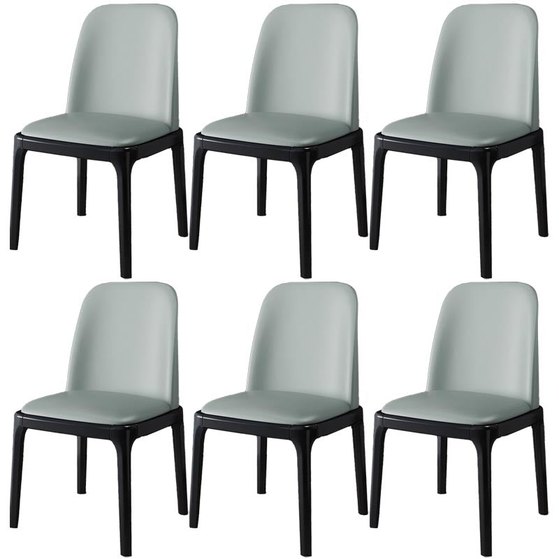 Glam Leather Dining Chair Parsons Chair in Matte Finish for Home