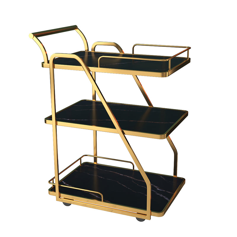 33.07"H Rolling Modern Prep Table Metal Rectangular Prep Table for Home Use