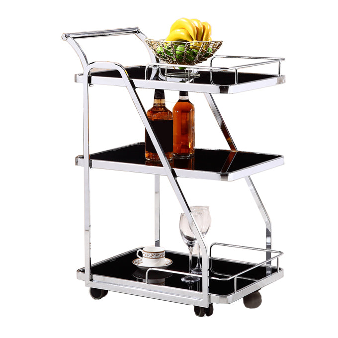 33.07"H Rolling Modern Prep Table Metal Rectangular Prep Table for Home Use