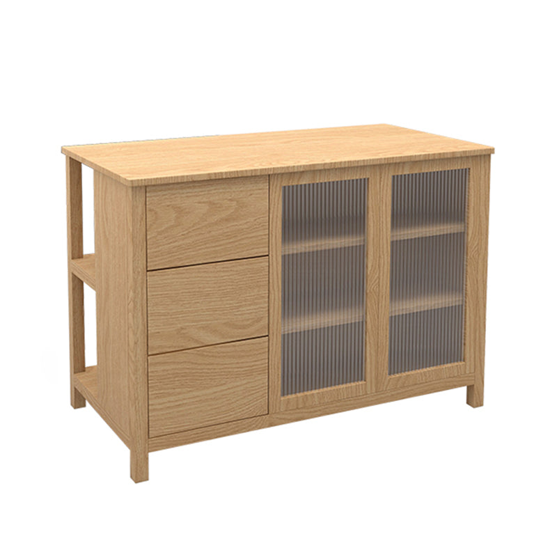 Traditional Stationary Kitchen Island table Wood Kitchen Island table with Drawer