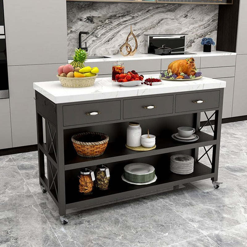 Rolling Industrial Kitchen Island Table Stone Kitchen Island Table