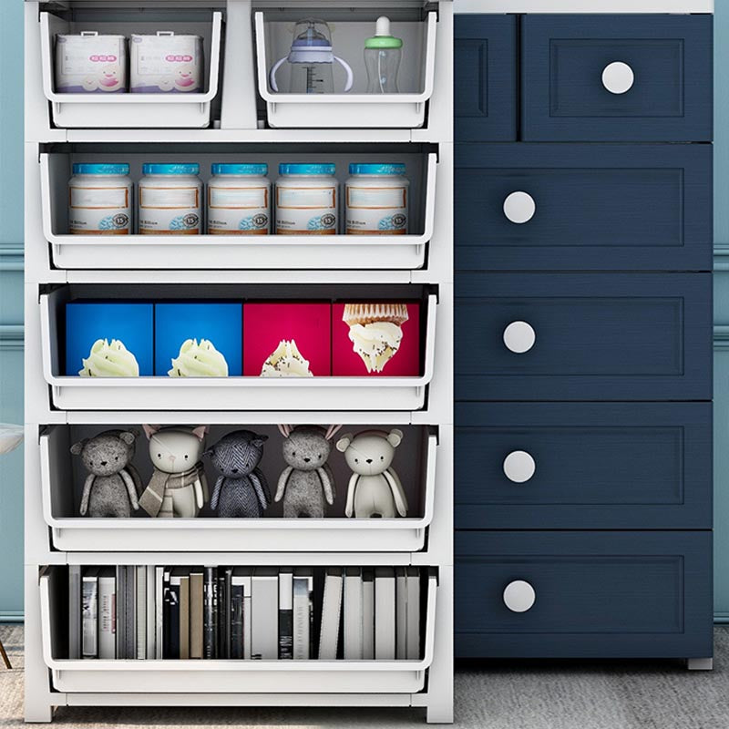 Plastic Home Non-Hanging Armoire Contemporary Style Cabinet with Drawers