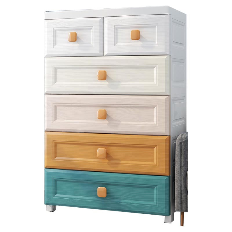 Plastic Home Non-Hanging Armoire Contemporary Style Cabinet with Drawers