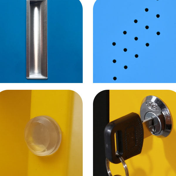 Contemporary Wardrobe 6-Door Metal Wardrobe Closet, 35.43" D x 16.53" W x 70.87" H