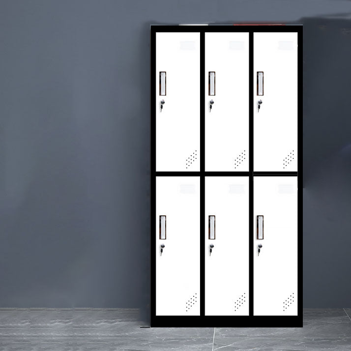 Contemporary Wardrobe 6-Door Metal Wardrobe Closet, 35.43" D x 16.53" W x 70.87" H