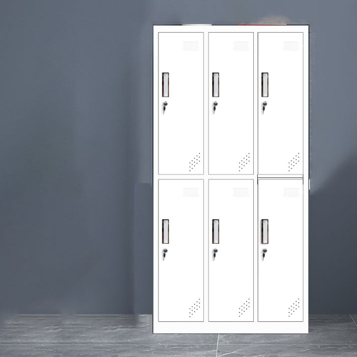 Contemporary Wardrobe 6-Door Metal Wardrobe Closet, 35.43" D x 16.53" W x 70.87" H