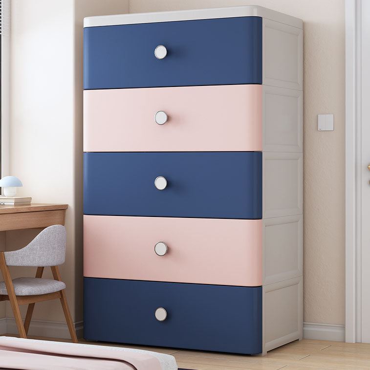 Plastic Wardrobe Cabinet with Drawer Non-Hanging Armoire Cabinet for Home