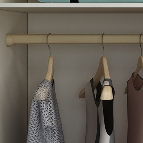 French Country Wardrobe White Colour Wooden Wardrobe Closet With 2 Drawers