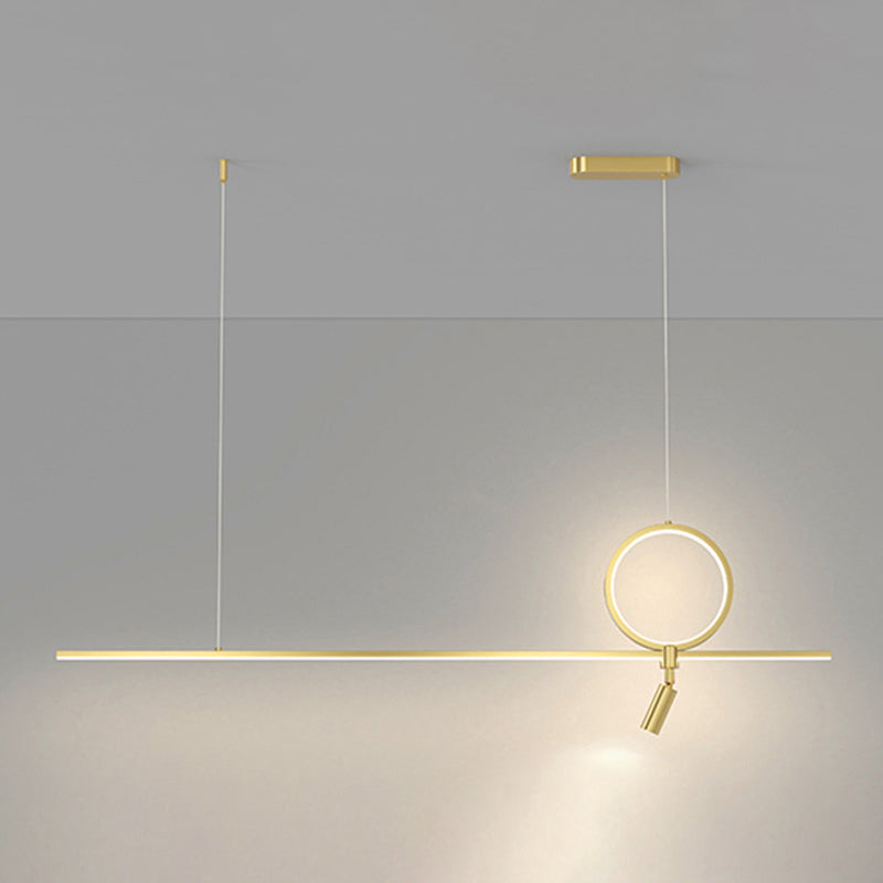 Minimalist Hanging Island Light Metal LED Hanging Lighting Fixture for Sitting Room