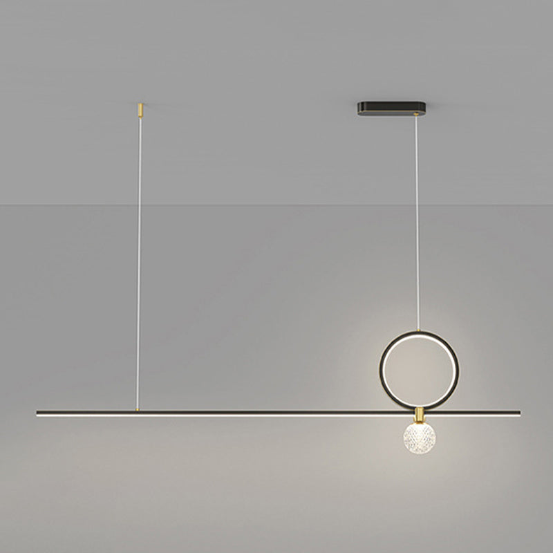 Minimalist Hanging Island Light Metal LED Hanging Lighting Fixture for Sitting Room