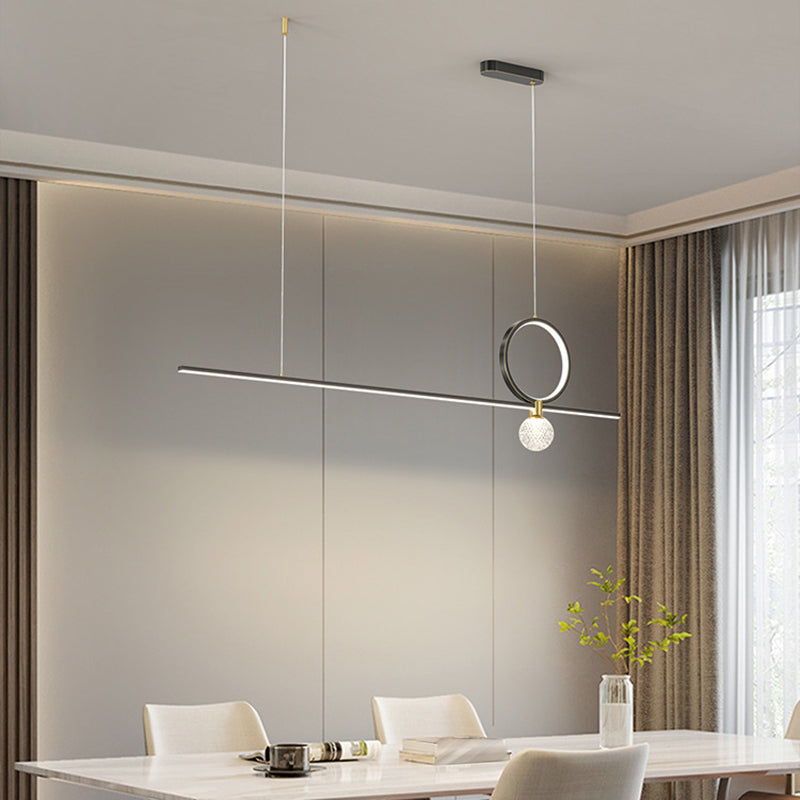 Minimalist Hanging Island Light Metal LED Hanging Lighting Fixture for Sitting Room
