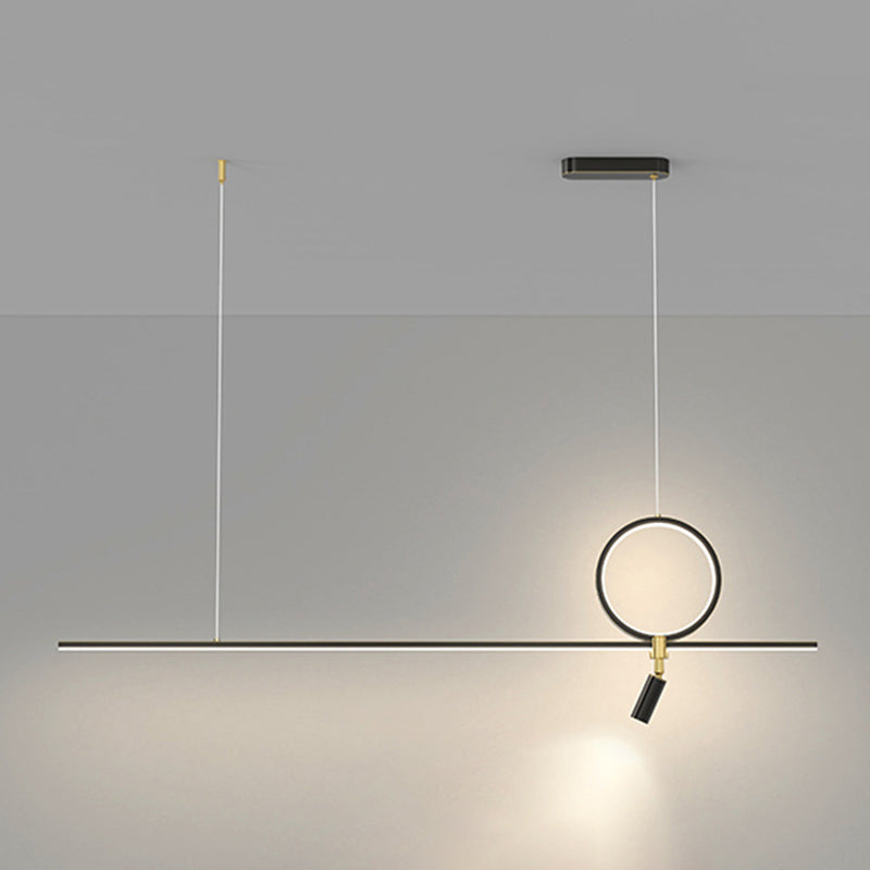 Minimalist Hanging Island Light Metal LED Hanging Lighting Fixture for Sitting Room