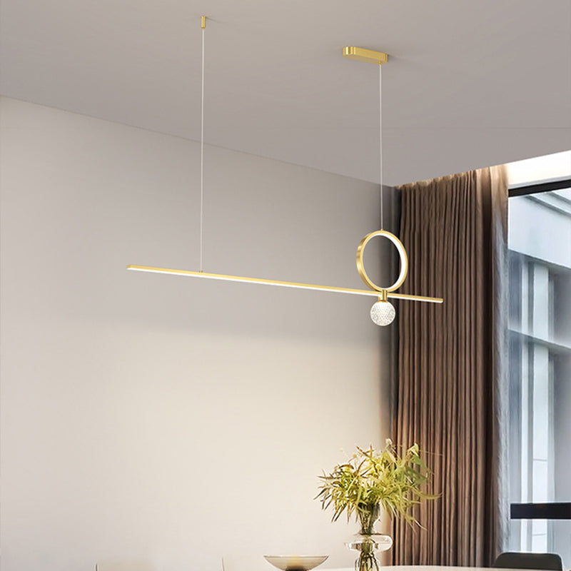 Minimalist Hanging Island Light Metal LED Hanging Lighting Fixture for Sitting Room