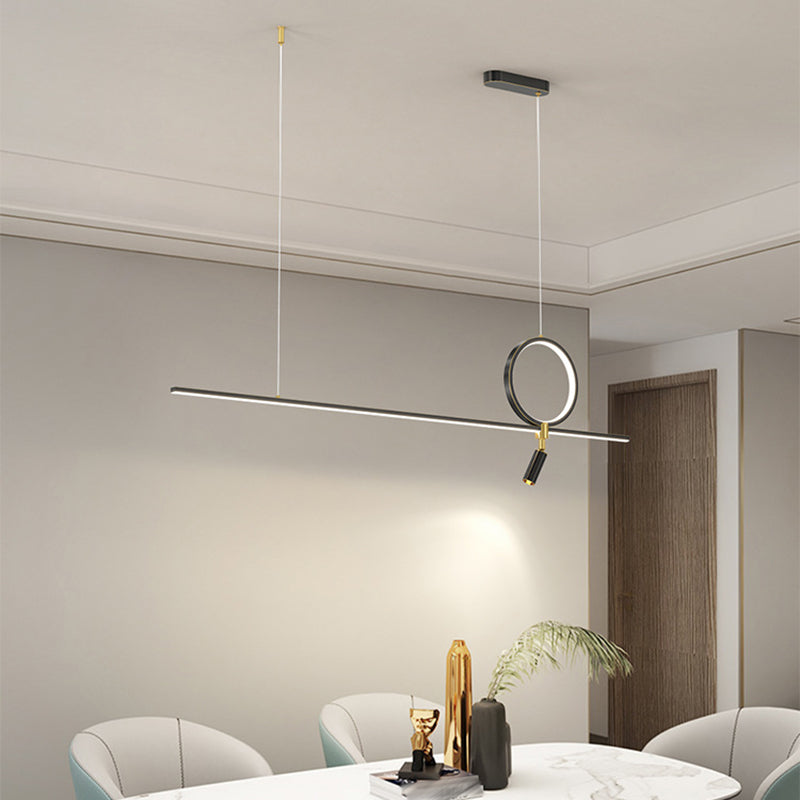 Minimalist Hanging Island Light Metal LED Hanging Lighting Fixture for Sitting Room