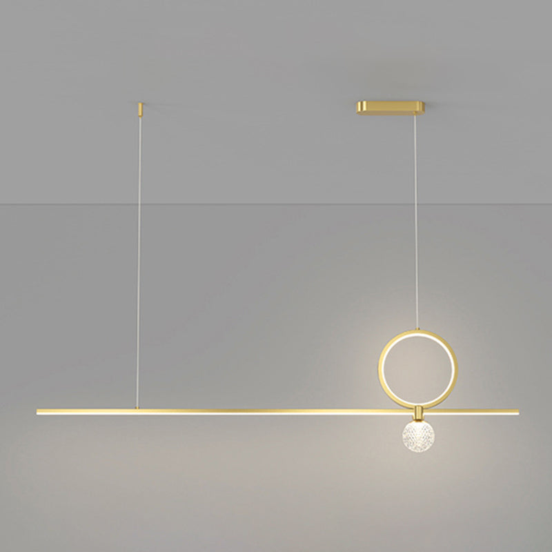 Minimalist Hanging Island Light Metal LED Hanging Lighting Fixture for Sitting Room