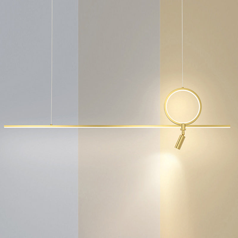 Minimalist Hanging Island Light Metal LED Hanging Lighting Fixture for Sitting Room