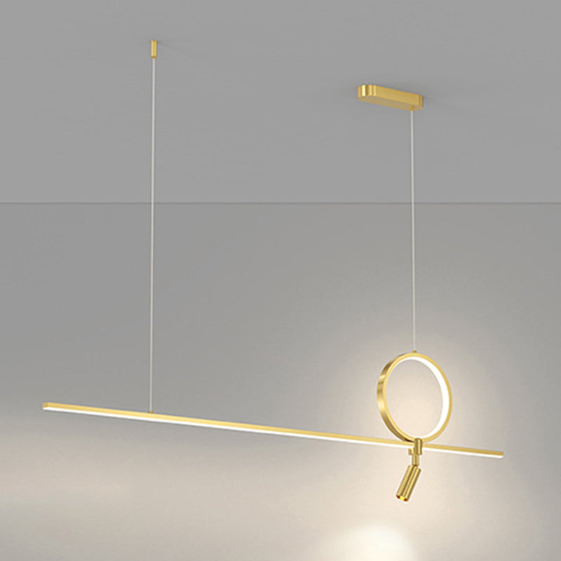 Minimalist Hanging Island Light Metal LED Hanging Lighting Fixture for Sitting Room