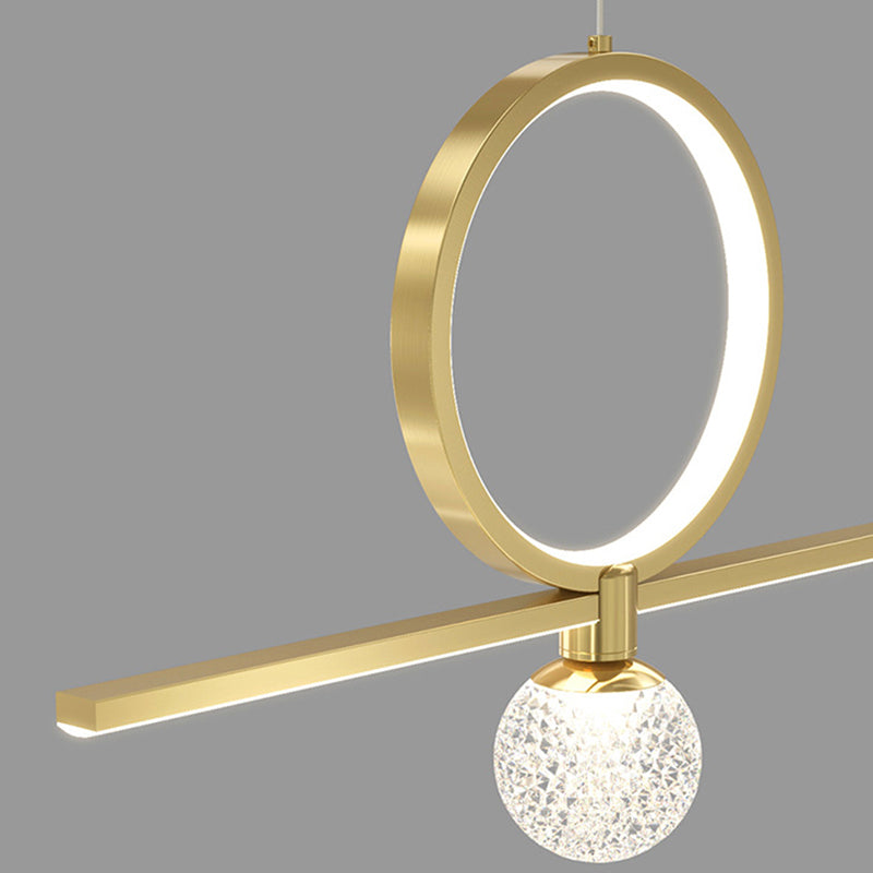 Minimalist Hanging Island Light Metal LED Hanging Lighting Fixture for Sitting Room