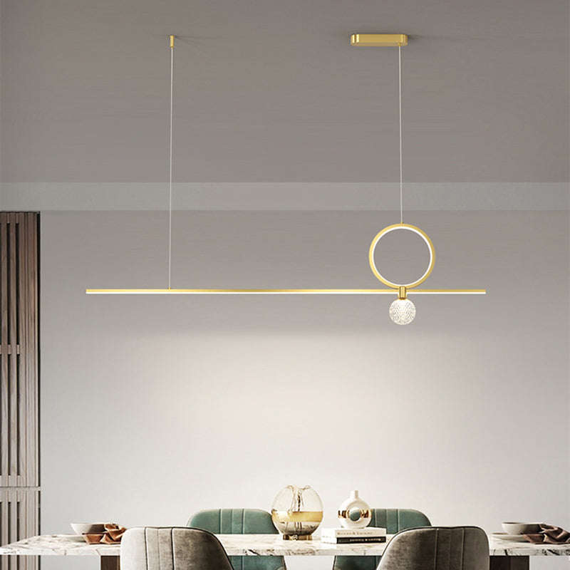 Minimalist Hanging Island Light Metal LED Hanging Lighting Fixture for Sitting Room