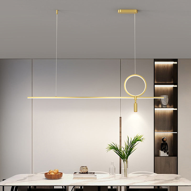 Minimalist Hanging Island Light Metal LED Hanging Lighting Fixture for Sitting Room