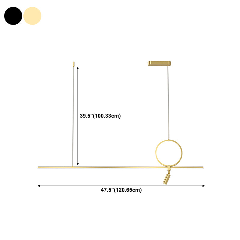 Minimalist Hanging Island Light Metal LED Hanging Lighting Fixture for Sitting Room