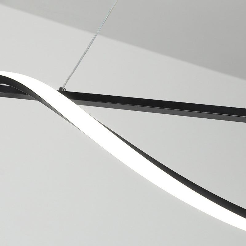 Simple Linear Hanging Island Light Metal Hanging Lighting Fixture for Sitting Room