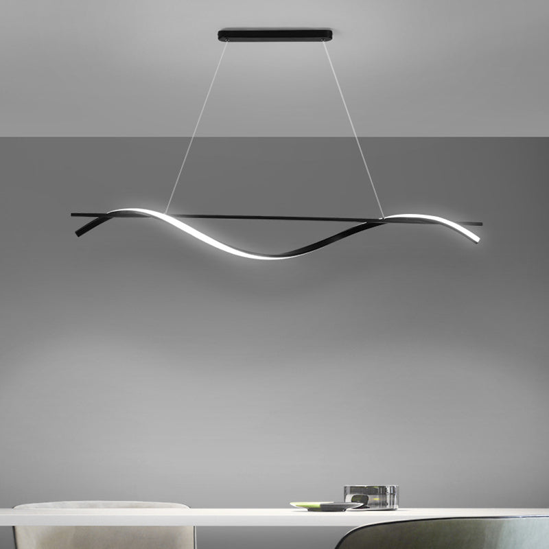 Simple Linear Hanging Island Light Metal Hanging Lighting Fixture for Sitting Room