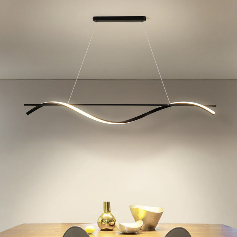 Simple Linear Hanging Island Light Metal Hanging Lighting Fixture for Sitting Room