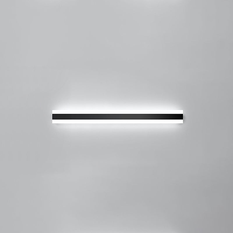 Linear Shape Metal Wall Light Modern Style 1 Light Wall Mounted Light in Black