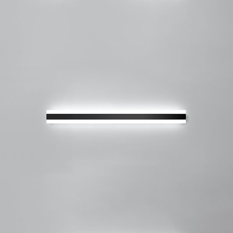 Linear Shape Metal Wall Light Modern Style 1 Light Wall Mounted Light in Black