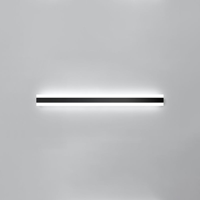 Linear Shape Metal Wall Light Modern Style 1 Light Wall Mounted Light in Black