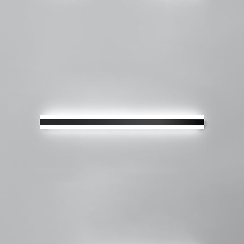 Linear Shape Metal Wall Light Modern Style 1 Light Wall Mounted Light in Black