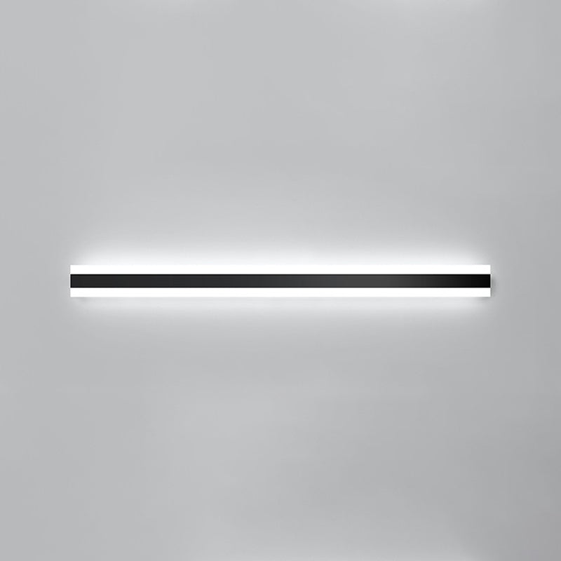 Linear Shape Metal Wall Light Modern Style 1 Light Wall Mounted Light in Black