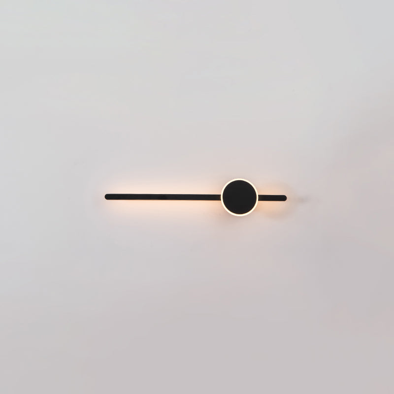 Metal Linear Shape Wall Light Modern Style 2 Lights Wall Mounted Light in Black