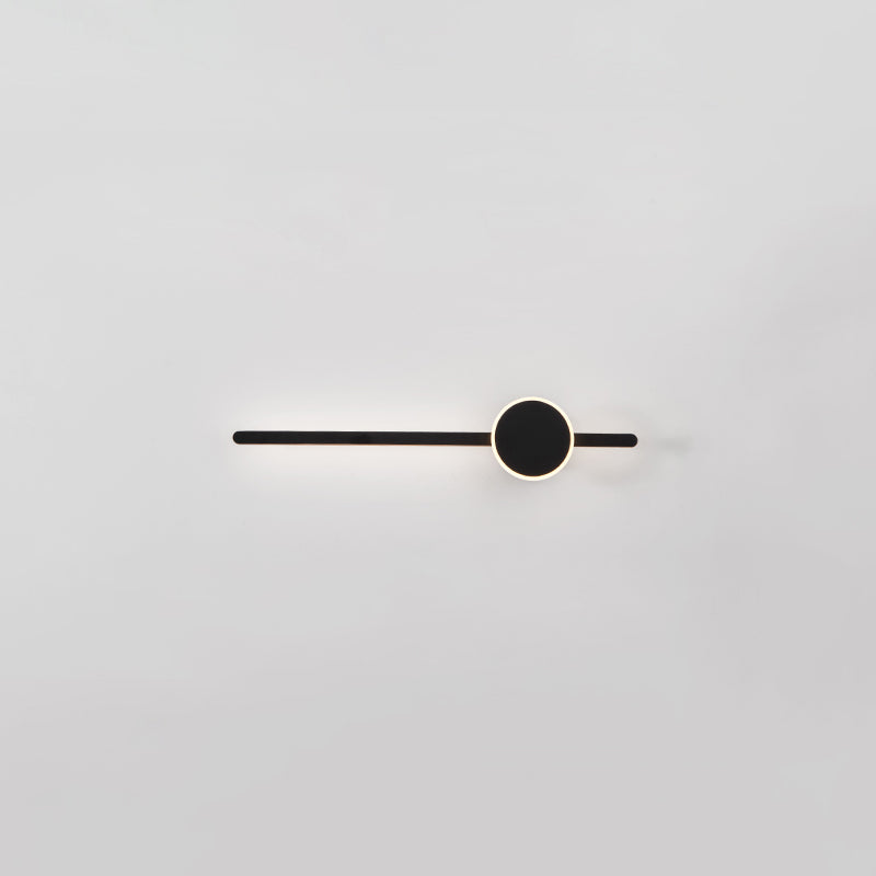 Metal Linear Shape Wall Light Modern Style 2 Lights Wall Mounted Light in Black