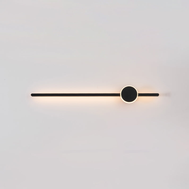 Metal Linear Shape Wall Light Modern Style 2 Lights Wall Mounted Light in Black